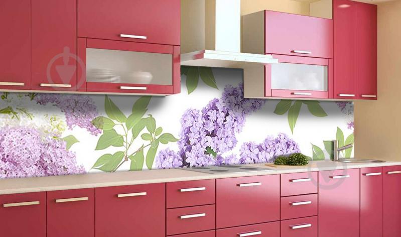 Наклейка виниловая кухонный фартук Zatarga "Нежная Сирень" 600х2500 мм Наклейка виниловая кухонный фартук Zatarga "Нежная Сирень" 600х2500 мм