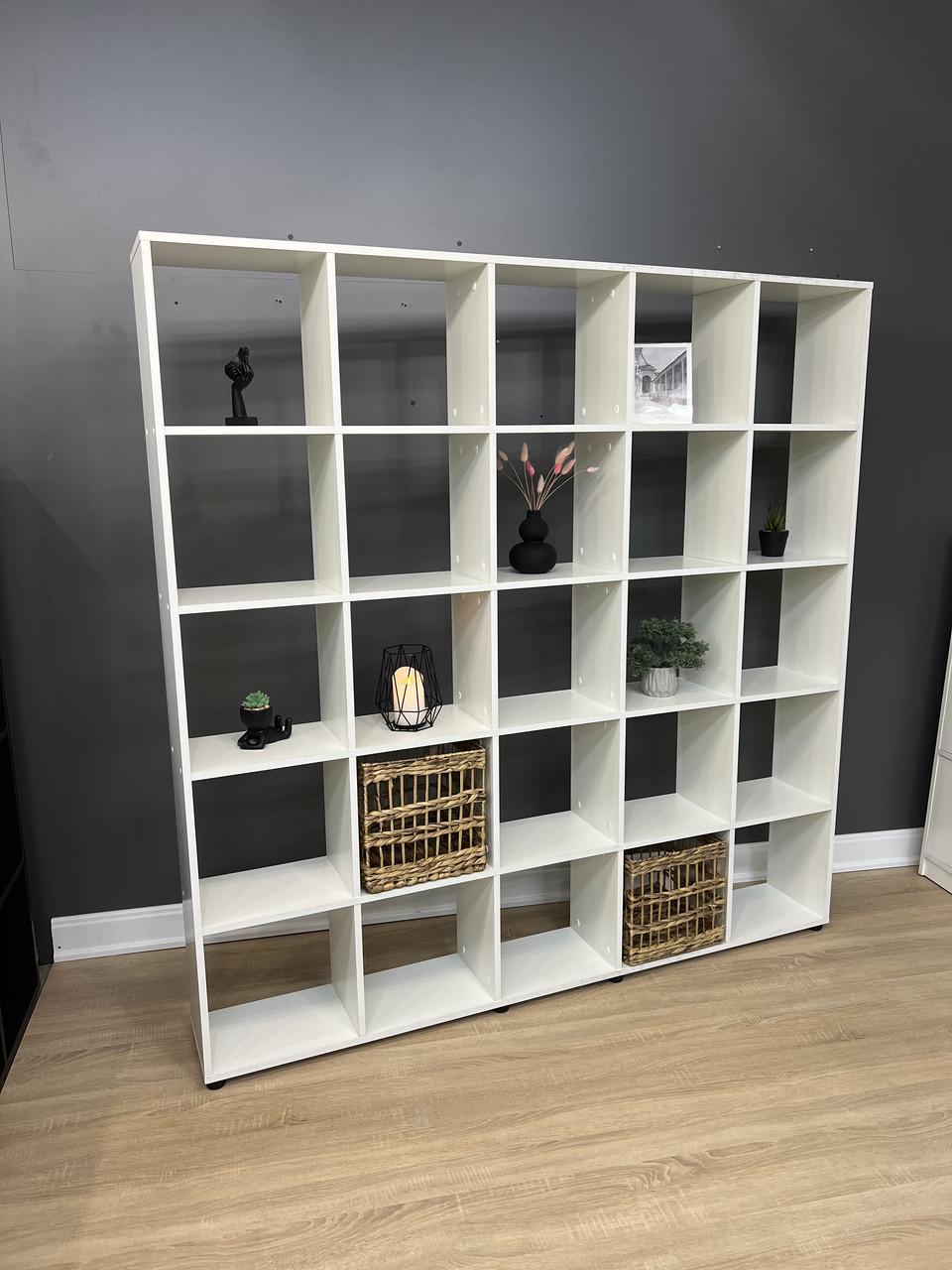 Стеллаж для книг и декора на 25 ячеек B-25 1750х252х1770 мм Белый