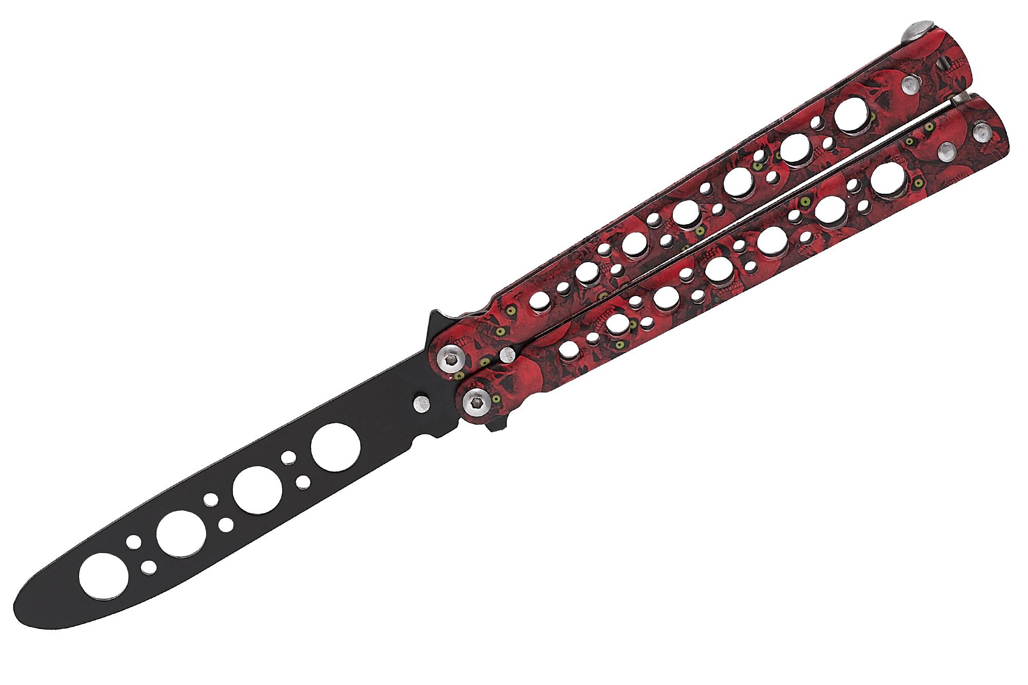Нож-бабочка баллисонг Skull 301-2 тренировочный Red (1382481440)