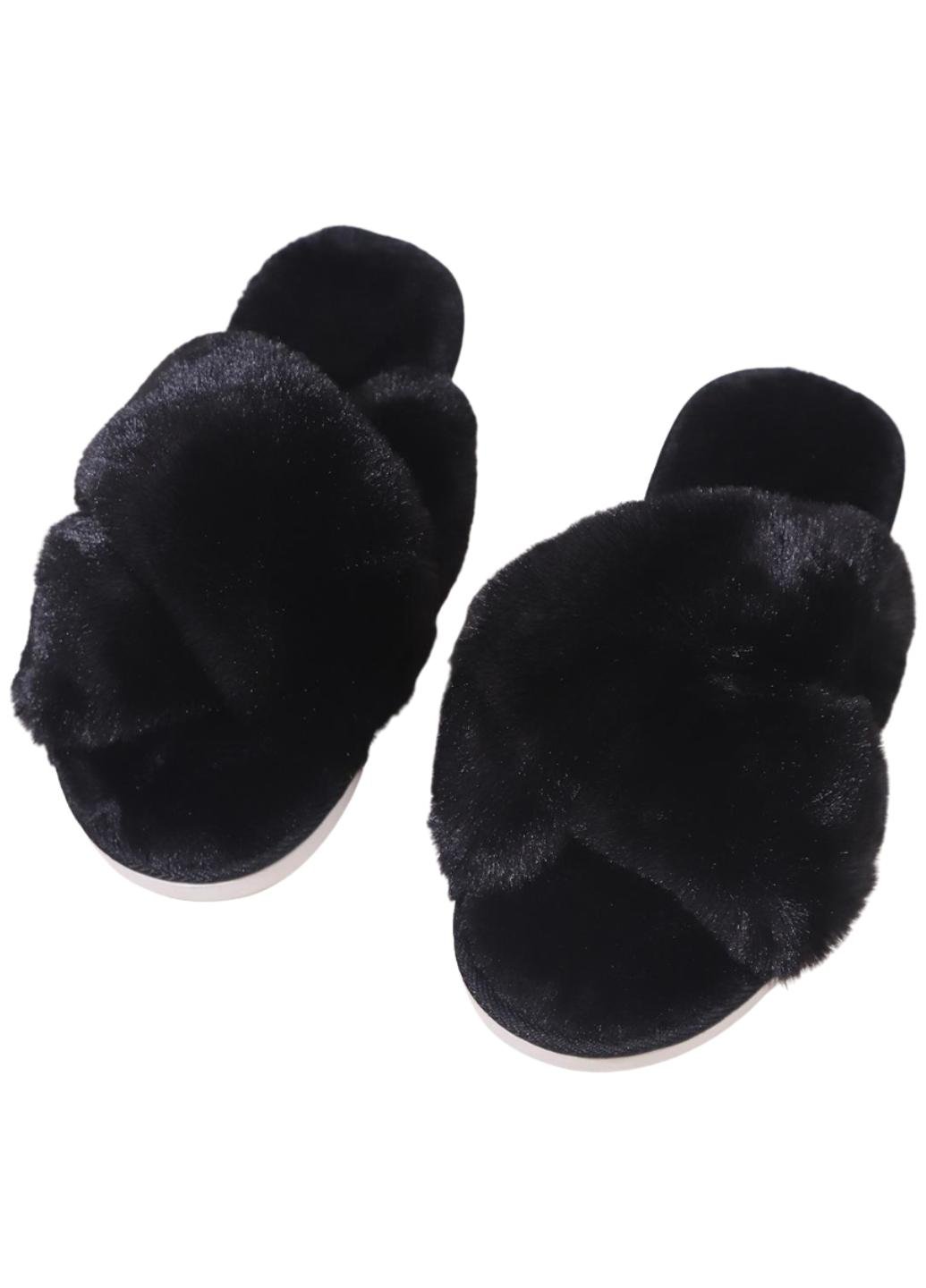 Домашние тапочки женские Fluffy Comfort из искусственного меха р. 42-43 Черный (1994-42-43-02)