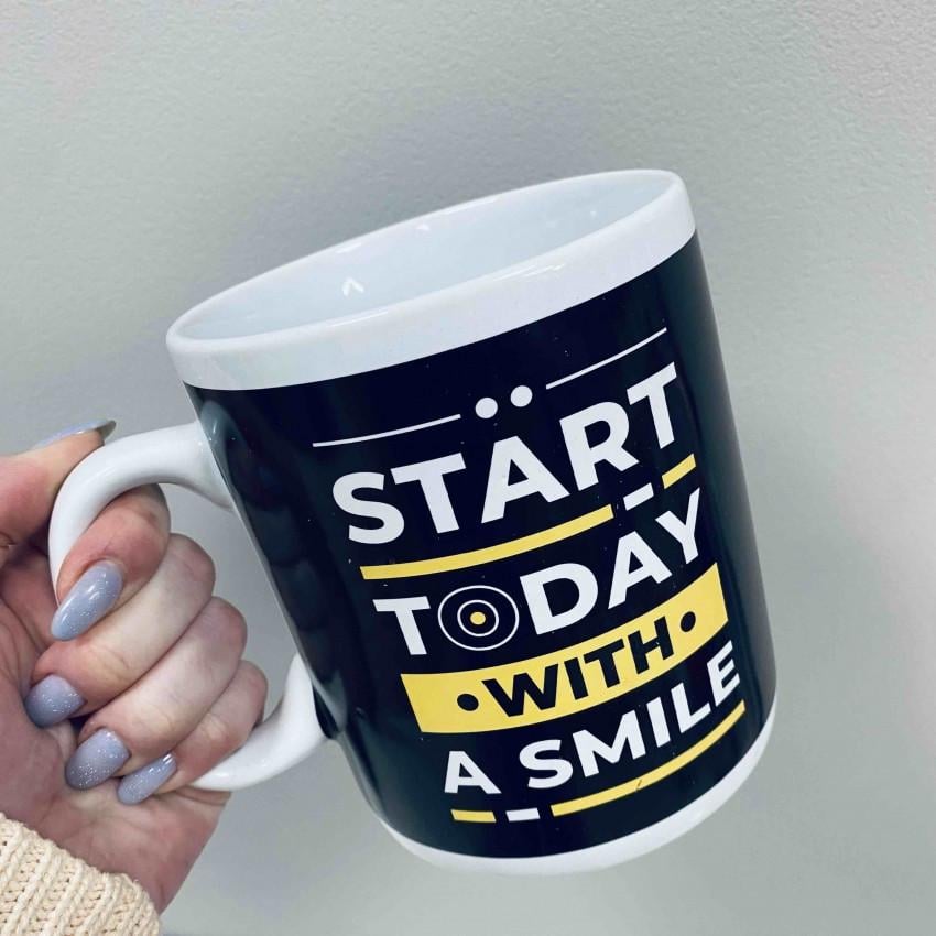 Чашка Olens 3235 Start today with a smile XXL керамічна 800 мл (2441229767) - фото 4 Чашка Olens 3235 Start today with a smile XXL керамічна 800 мл (2441229767) - фото 4