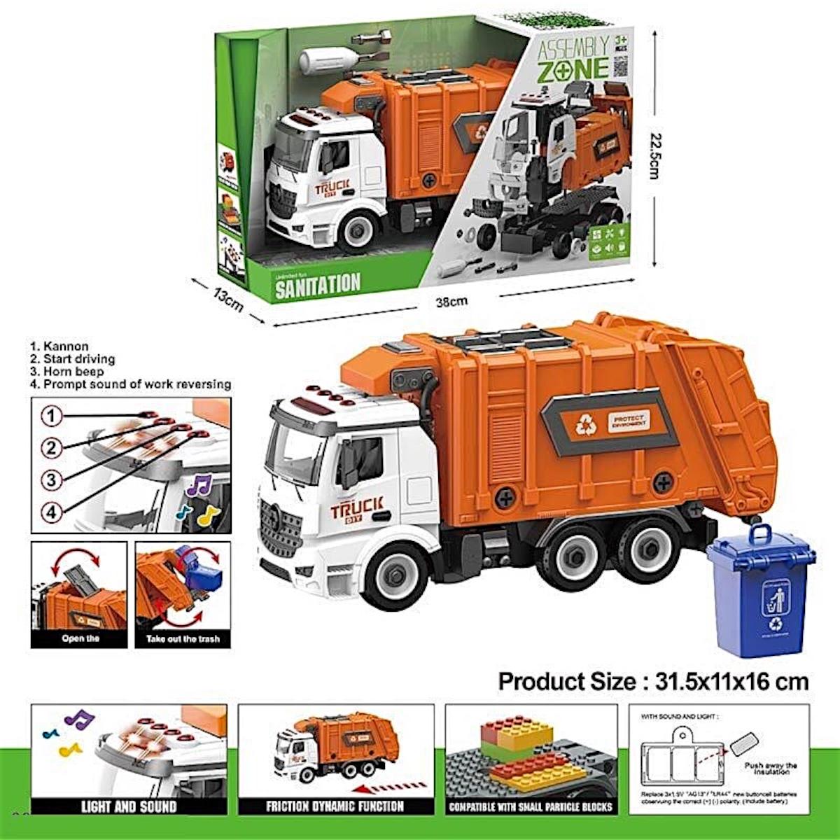 Машинка-конструктор Спецтехніка YW 9082 D сміттєвоз/інерція інструменти в коробці (113977) - фото 3 Машинка-конструктор Спецтехніка YW 9082 D сміттєвоз/інерція інструменти в коробці (113977) - фото 3