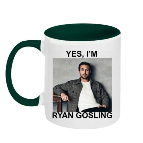 Чашка з написом "Yes i'm, Ryan Gosling" 320 мл (16061449-30-195420) - фото 1