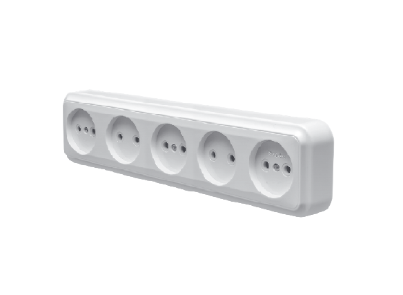 Розетка п'ятимісна накладна MARSHEL RO16-254 White