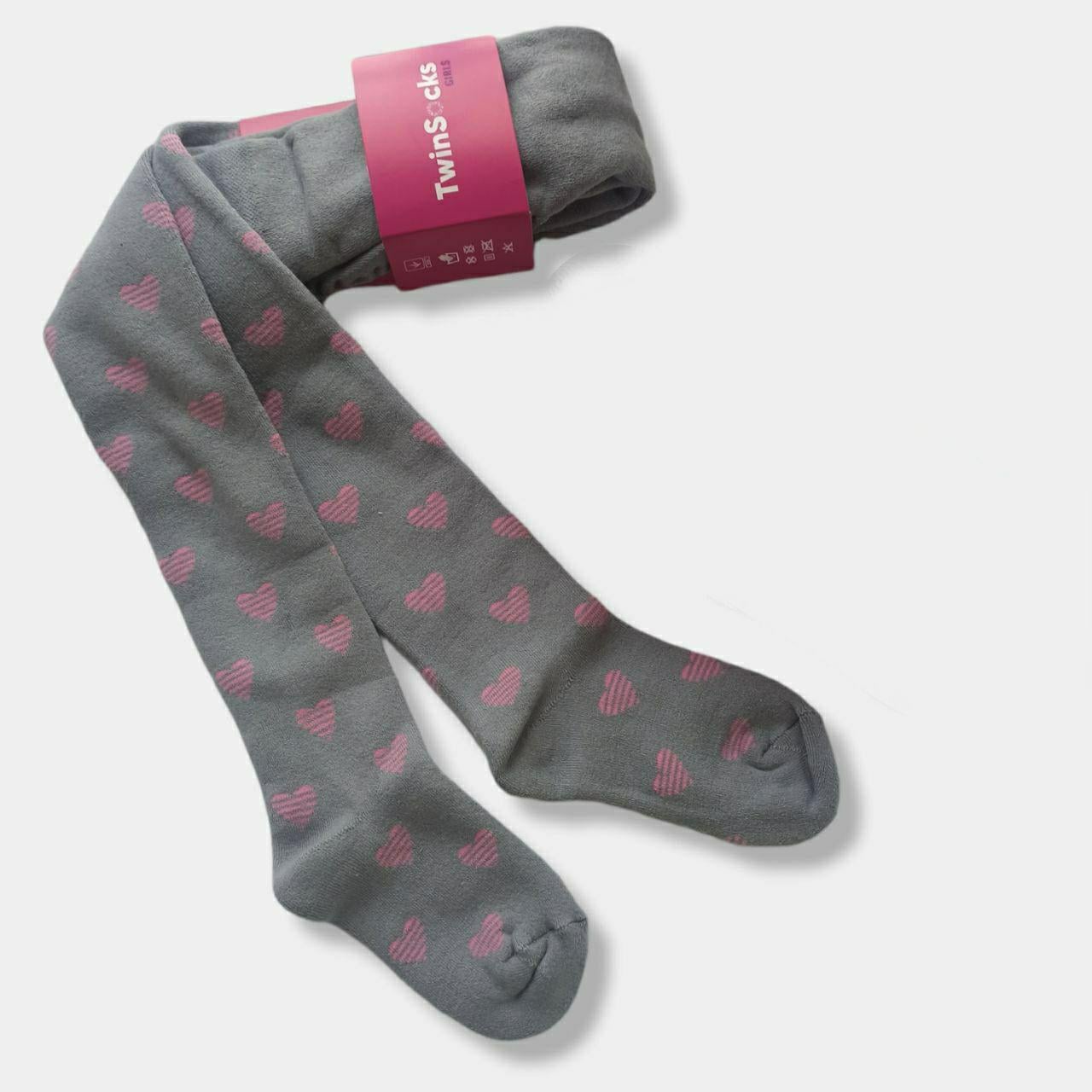 Колготки для девочки TwinSocks с сердечками махровые зимние р. 140-146 Серый (315) Колготки для девочки TwinSocks с сердечками махровые зимние р. 140-146 Серый (315)