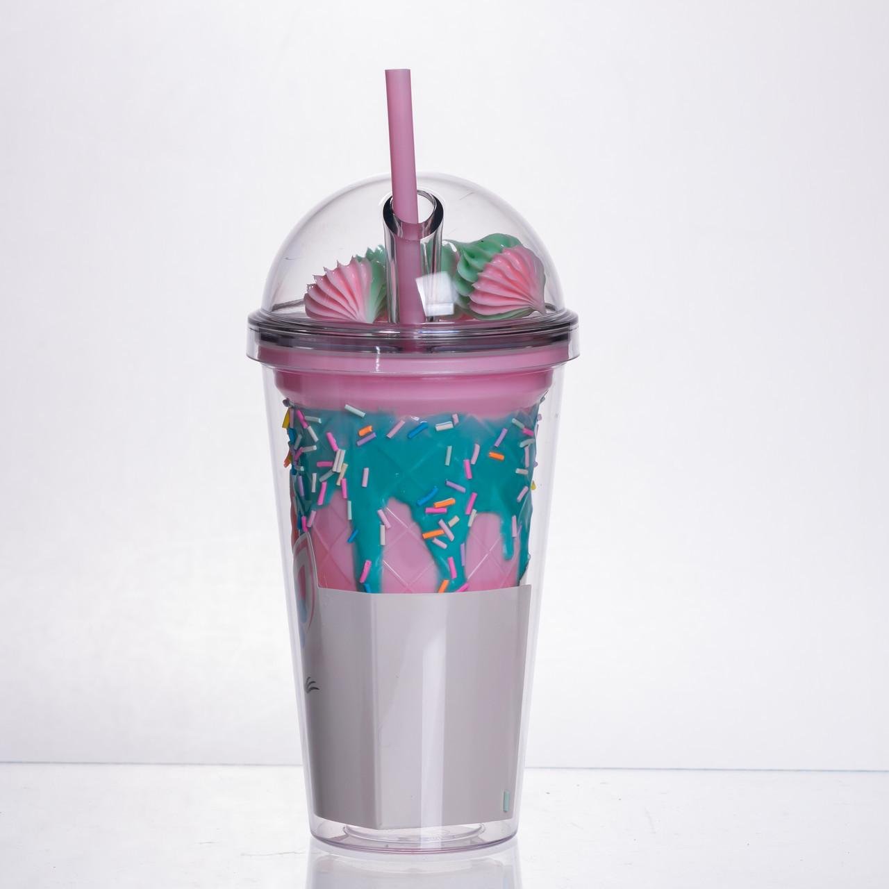 Стакан пластиковий з трубочкою і кришкою багаторазовий 400 мл (HP-18-1TUP) - фото 2 Стакан пластиковий з трубочкою і кришкою багаторазовий 400 мл (HP-18-1TUP) - фото 2