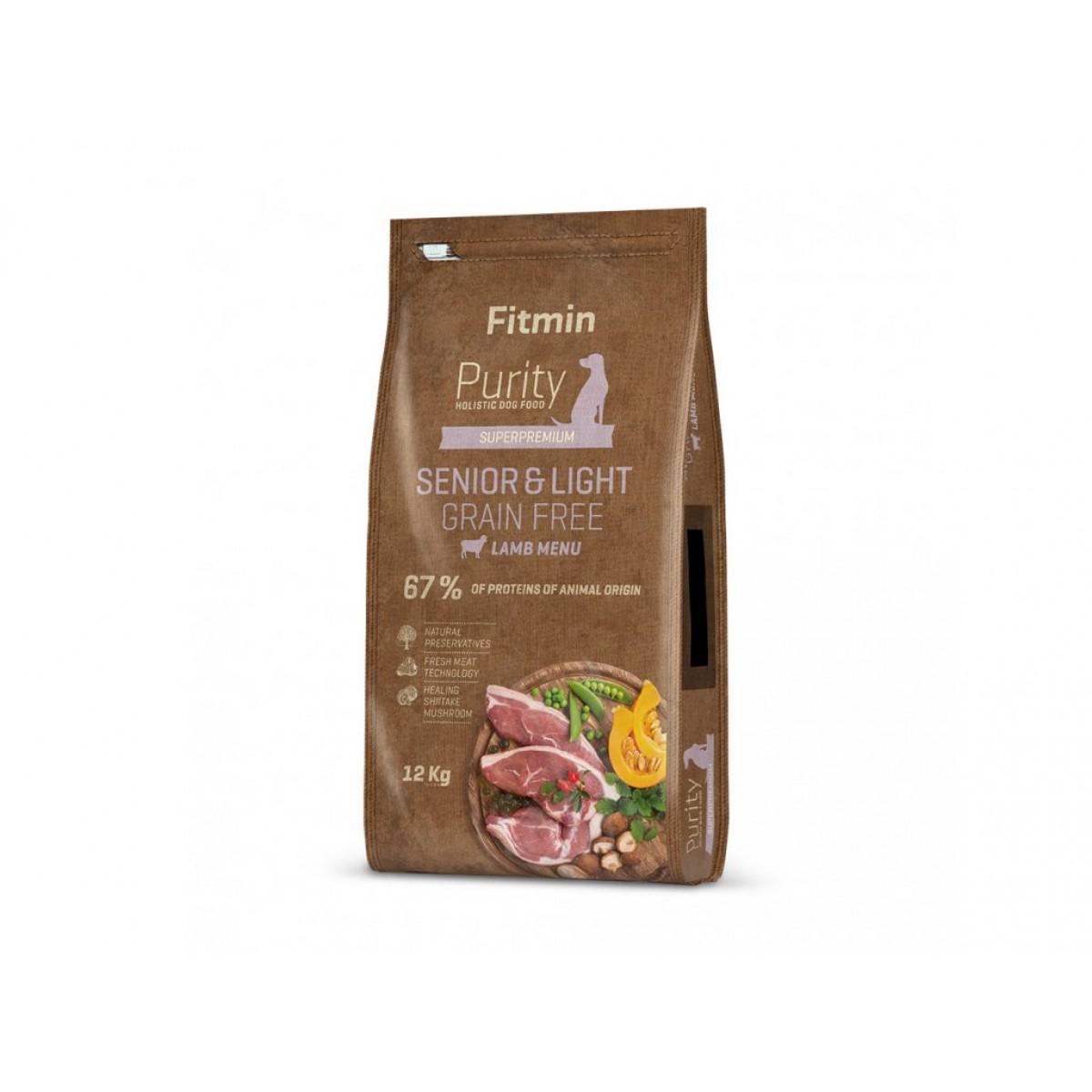 Корм беззерновий для собак с избытком веса и собак старшего возраста Fitmin dog Purity GF Senior&Light Lamb 12 кг (A-008809)