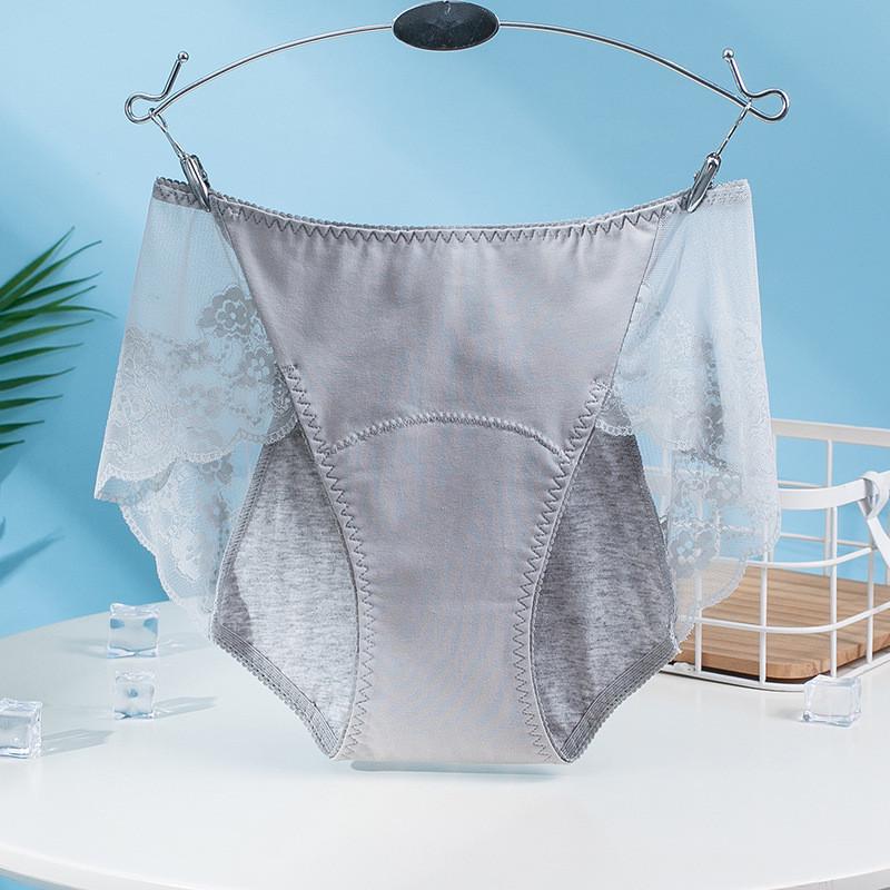 Трусики для критических дней с кружевными вставками 2XL Серый