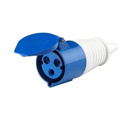 Гнездо силовое переносное LM2019 ГП 223 Lemanso 32А/3п 2п+н 220-240V IP44 Синий (00000125015)