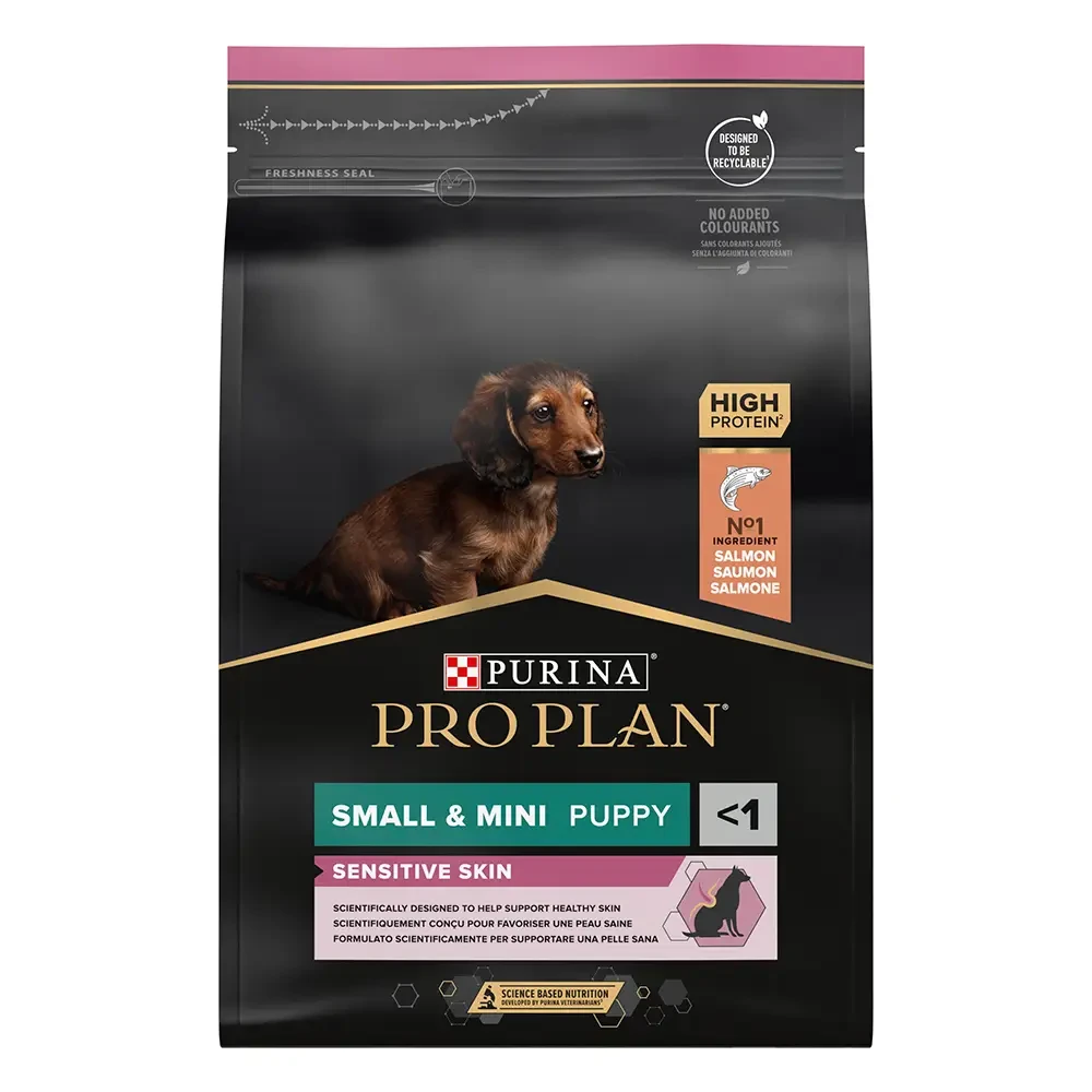 Сухой корм для щенков Pro Plan Small and Mini Puppy Sensitive Skin 3 кг лосось