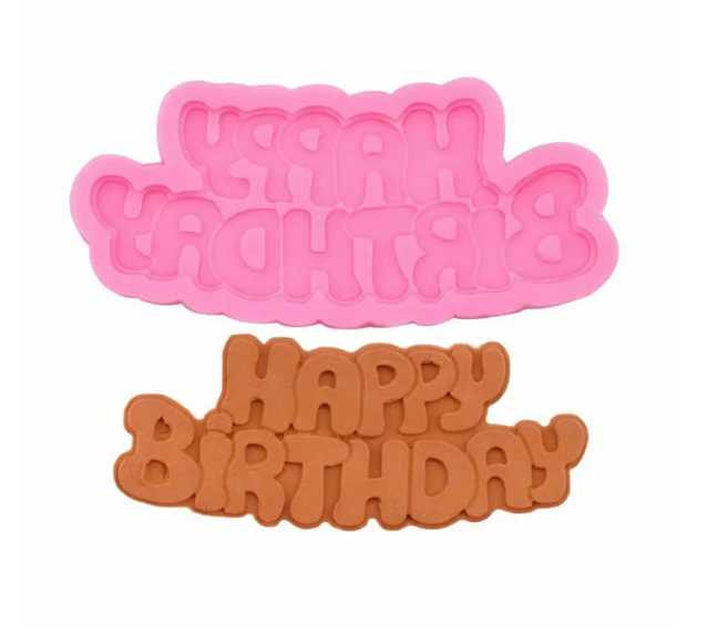 Форма силиконовая Happy Birthday 110x45 мм Розовый (40526)