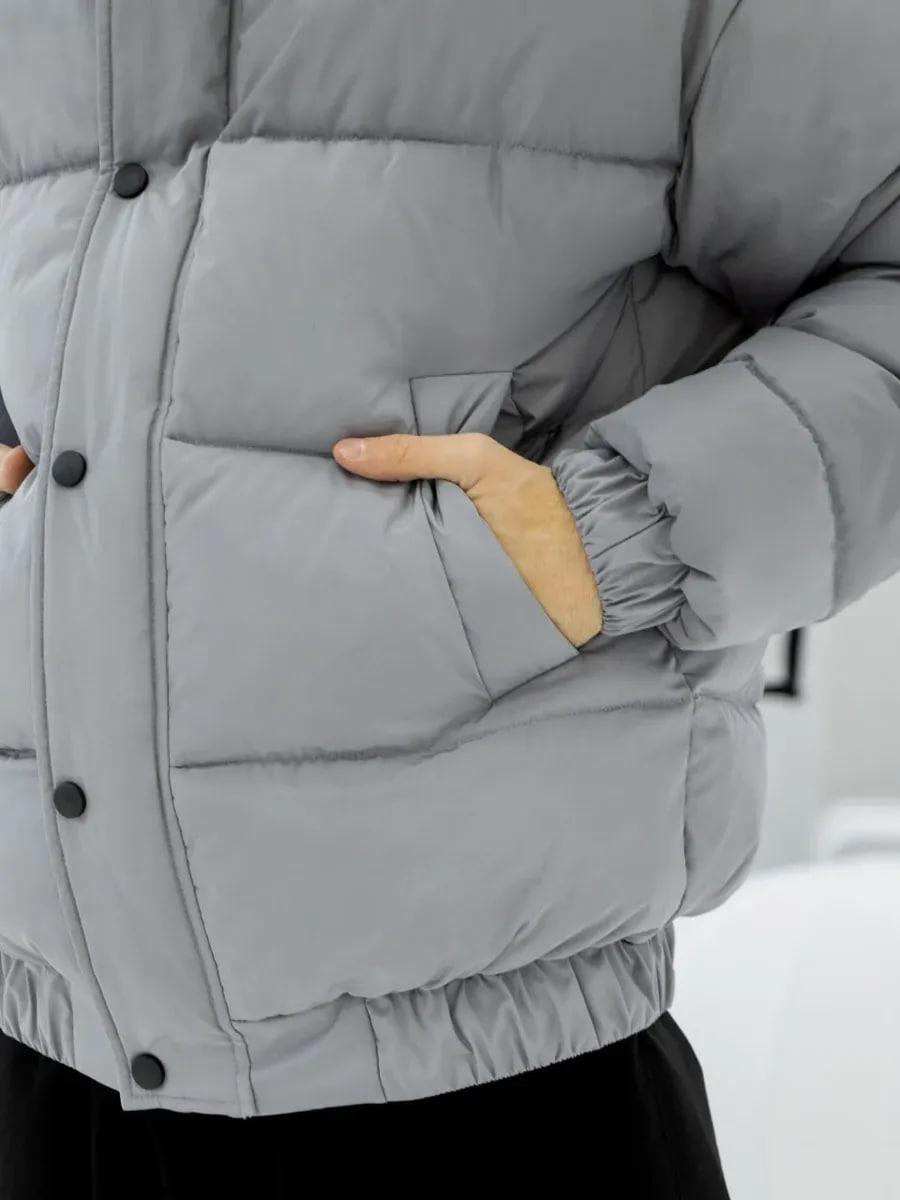 Куртка чоловіча зимова Oslo оверсайз дута S Світло-сірий (26516/1/1) - фото 8