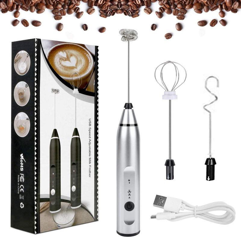 Капучинатор-міксер Electric Milk Frother AN-70 3 насадки Сріблястий - фото 2