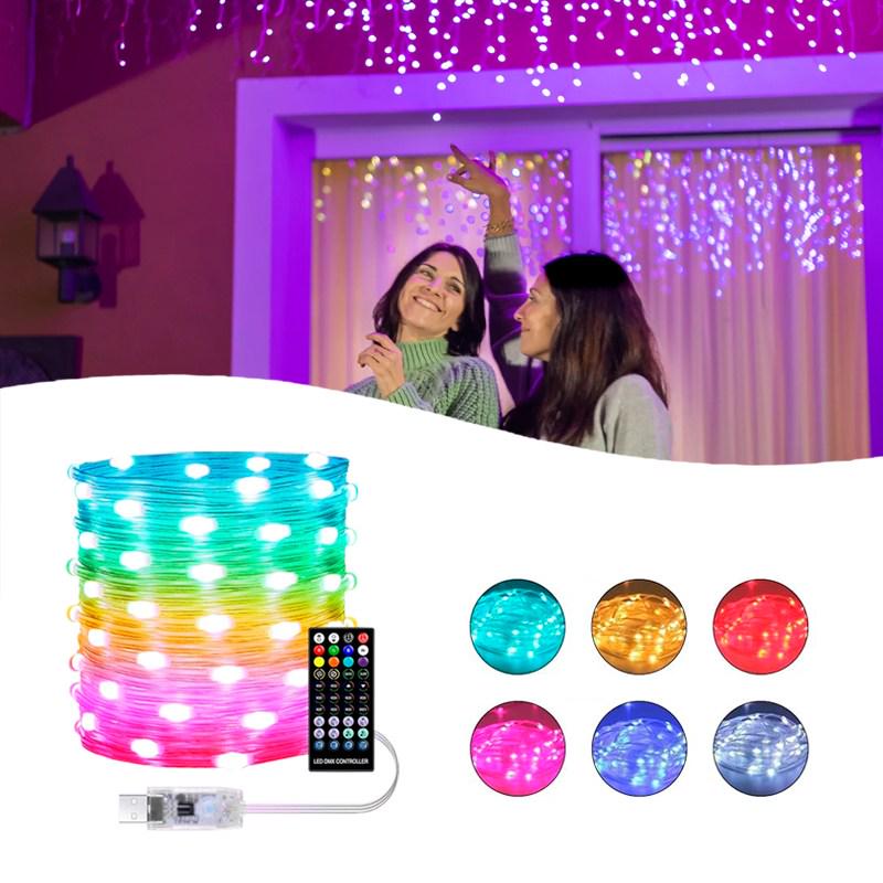 Гірлянда розумна RGB USB Bluetooth 100 Led керування смартфоном та пультом 10 м - фото 6