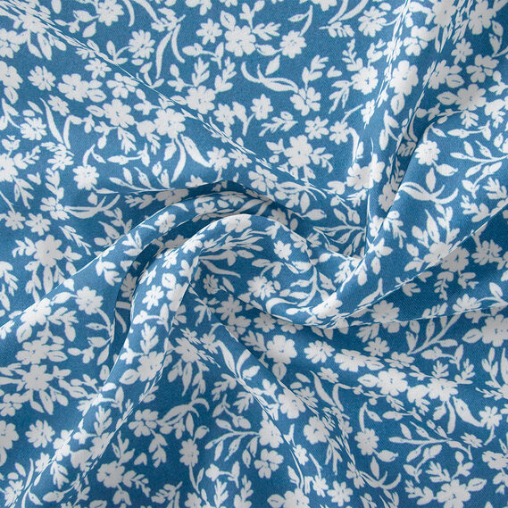 Тканина штапель твіл IDEIA Цвітіння 1,5 м Денім (2200004219011)