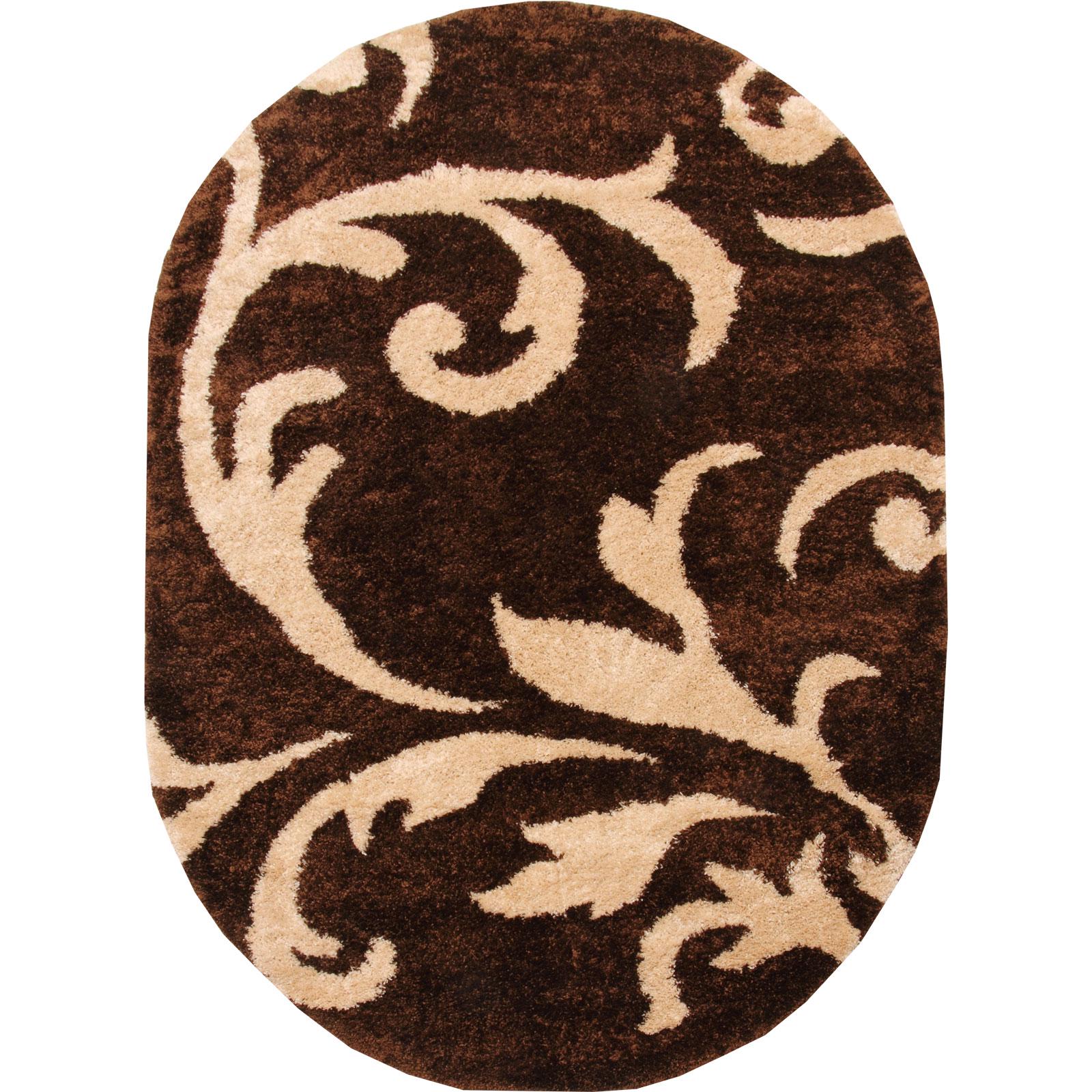 Ковер с длинным ворсом Karat Fantasy 12516/13 овальный 1,6x2,3 м Коричневый (00-00009714)
