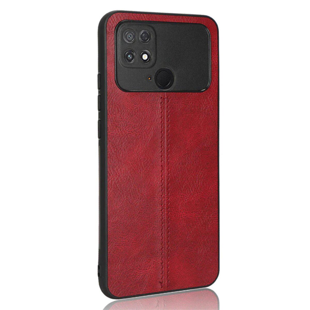 Противоударный чехол для Xiaomi Poco C40 Cosmiс Leather Case Red