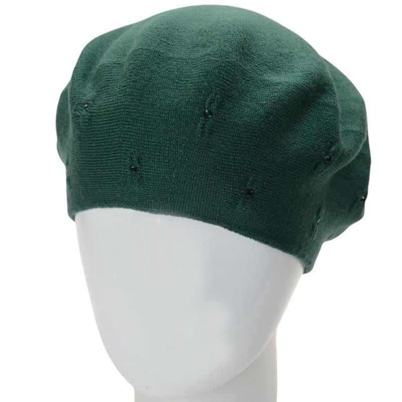 Берет жіночий подвійний Novita Чілі one size Смарагдовий (284241)