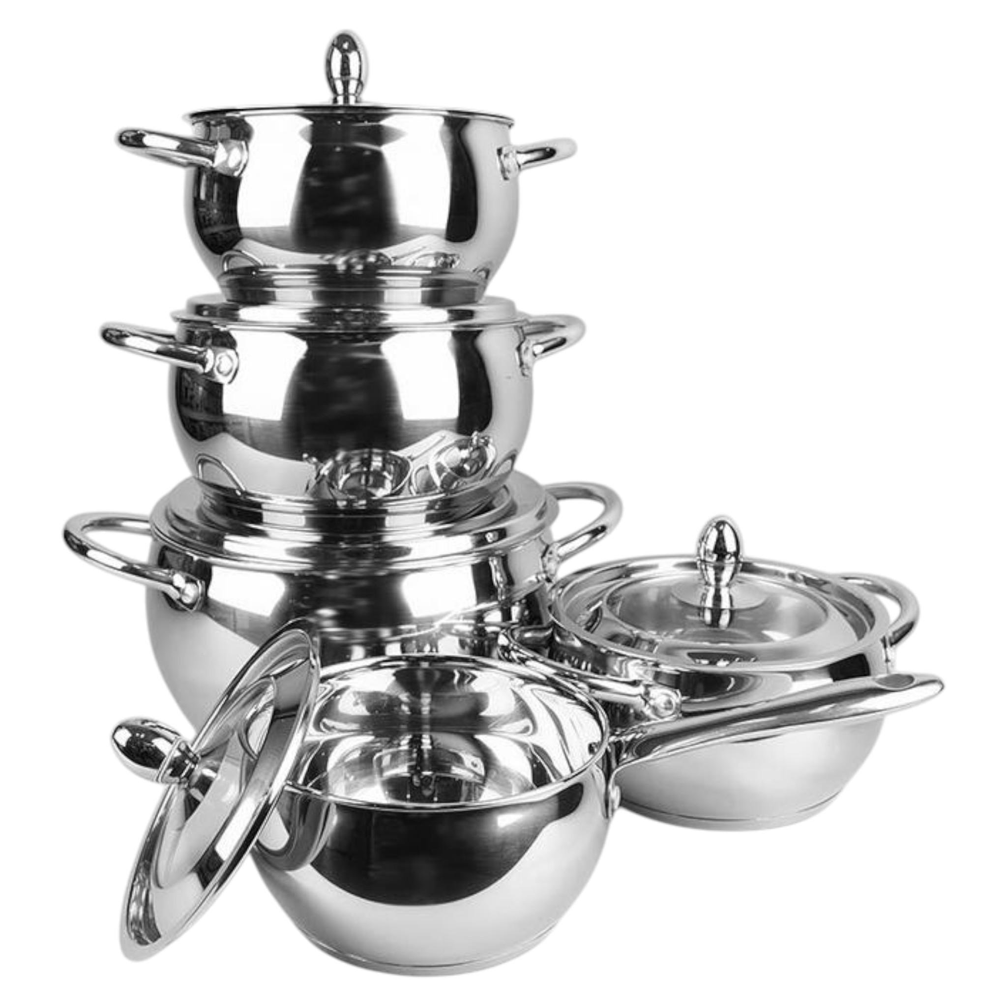 Набор посуды из нержавеющей стали Maestro Jambo Apple MR-3509-10 10 предметов (C_MR3509-10)