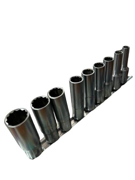 Набір головок довгих Toptul GAAQ1605U-12 на планці 12-гр 1/2" 8/10/12-15/17/19/22 мм 9 од. (GAAQ1605U-12)
