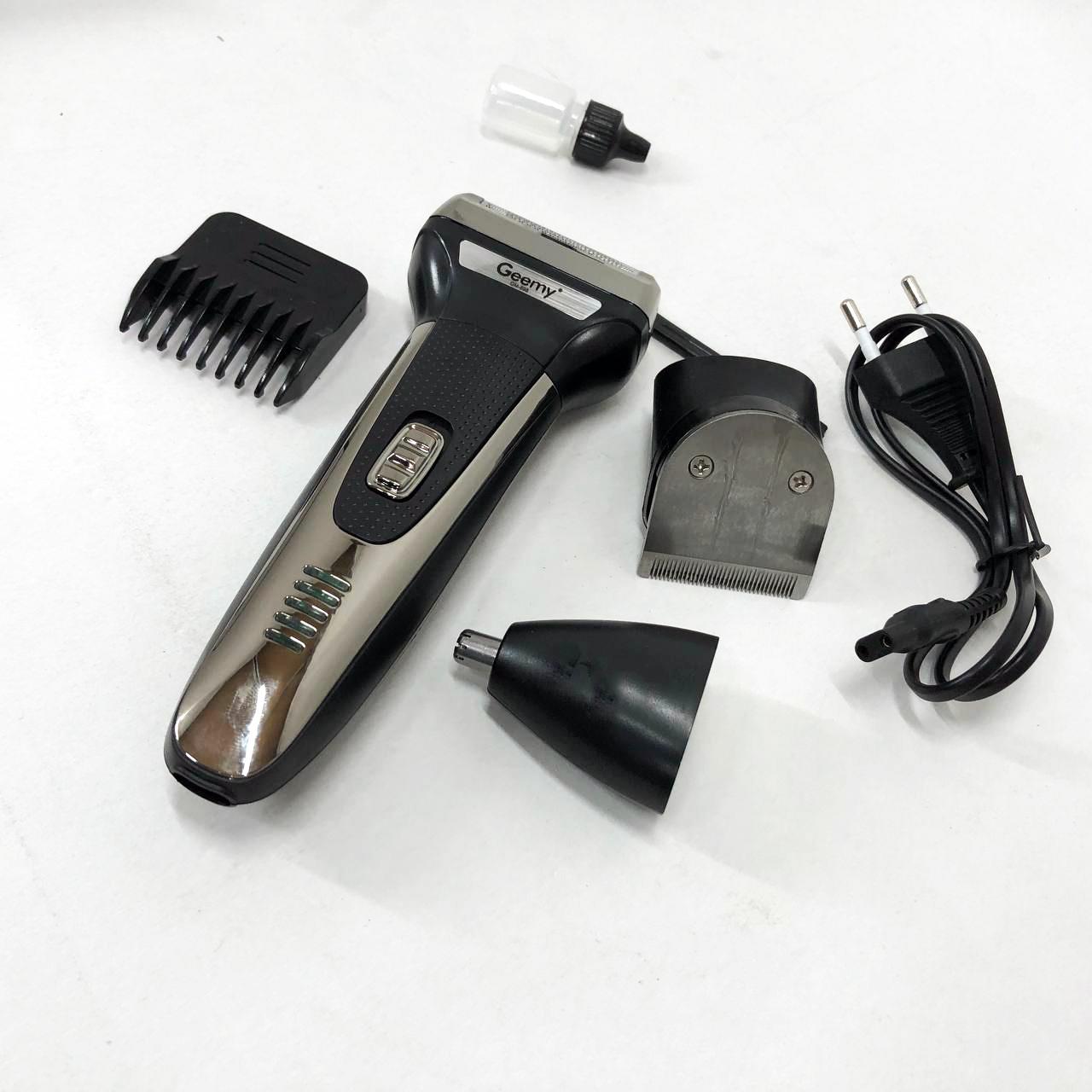 Триммер Gemei GM-598 беспроводной для усов платиновый (9052)