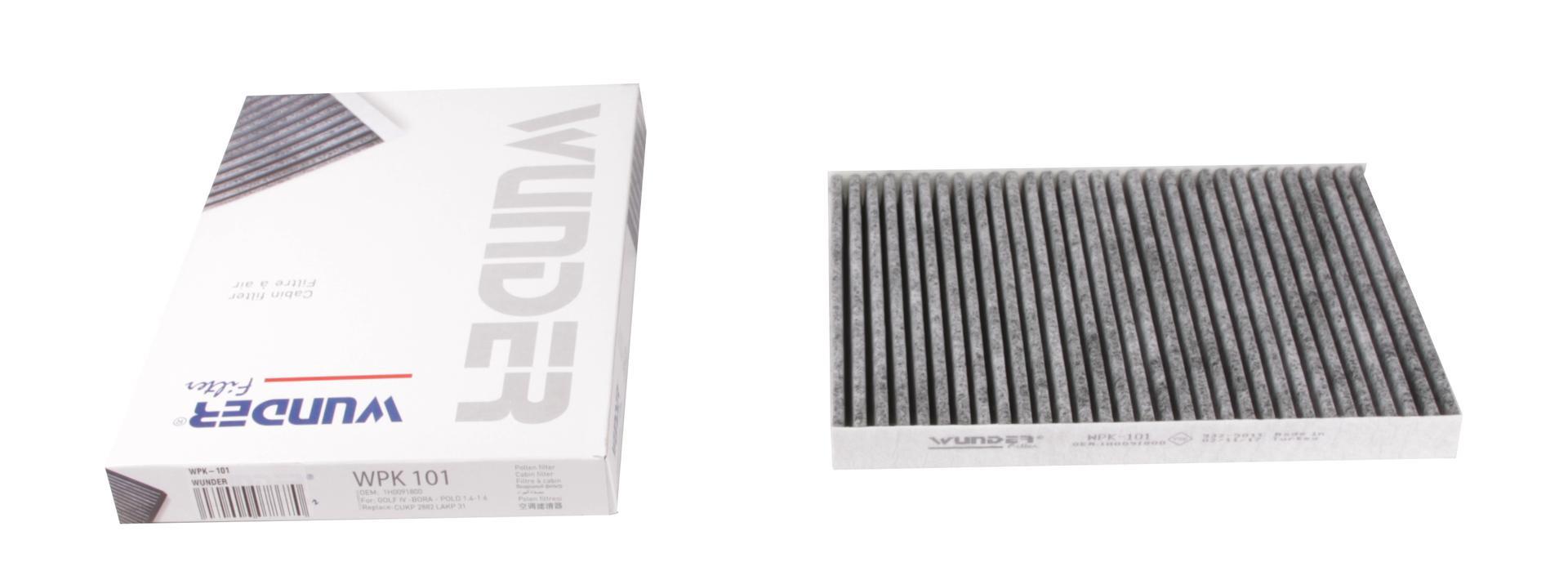 Фильтр салона угольный Wunder Filter VW Golf III-IV с 91-06 г.в. 1,4/1,6/1,8 1.9D/1.9SDI/1.9TDI/2.0 WPK 101