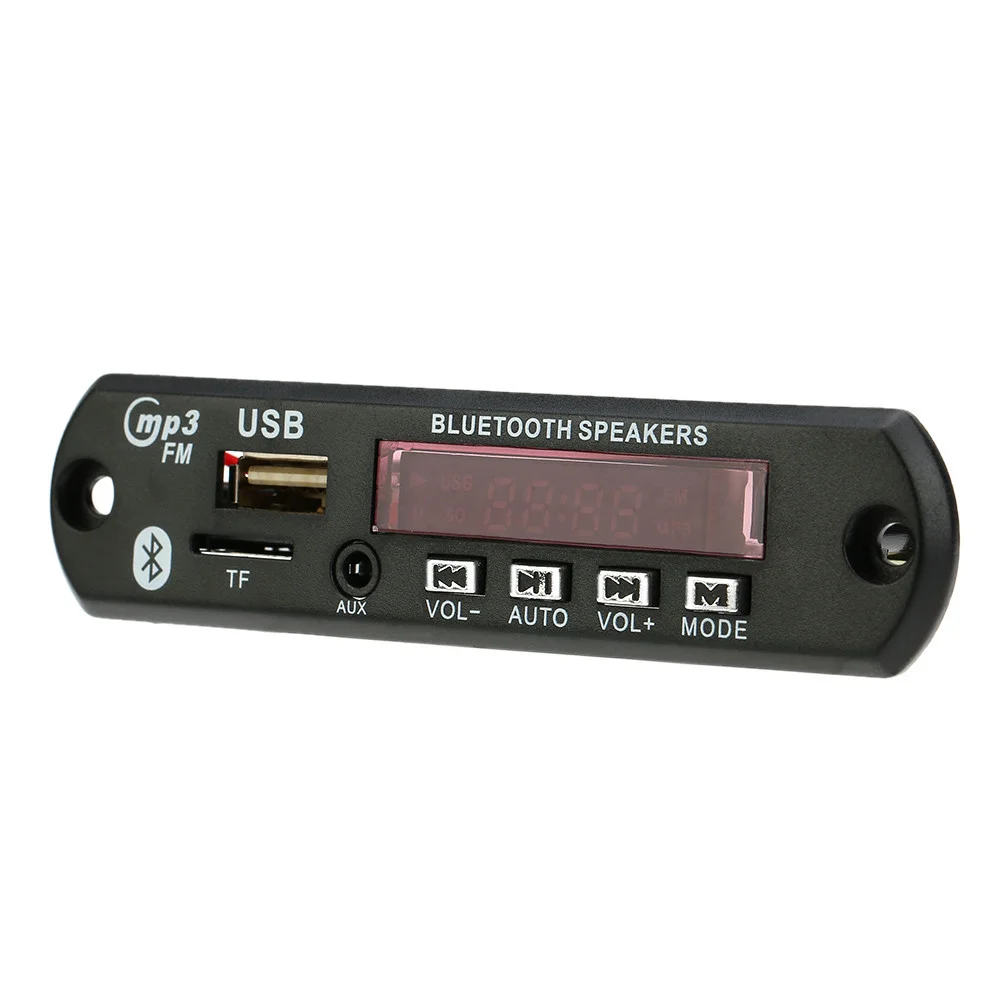 Авто MP3/FM модуль усилитель USB TF AUX SD Bluetooth 5-12В Черный - фото 3