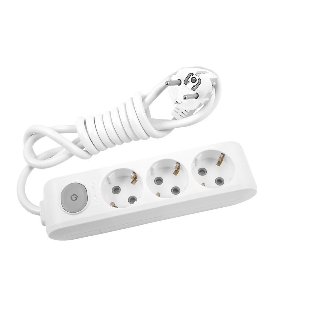 Удлинитель Panasonic X-tendia 3 гнезда с заземлением/шторками/кнопкой 2 м Серый (WLTA04322GR-UA)