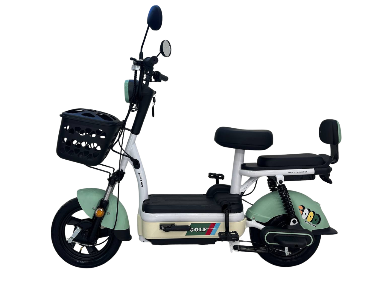 Электроскутер E-Titan Golf 14" Бело-зеленый
