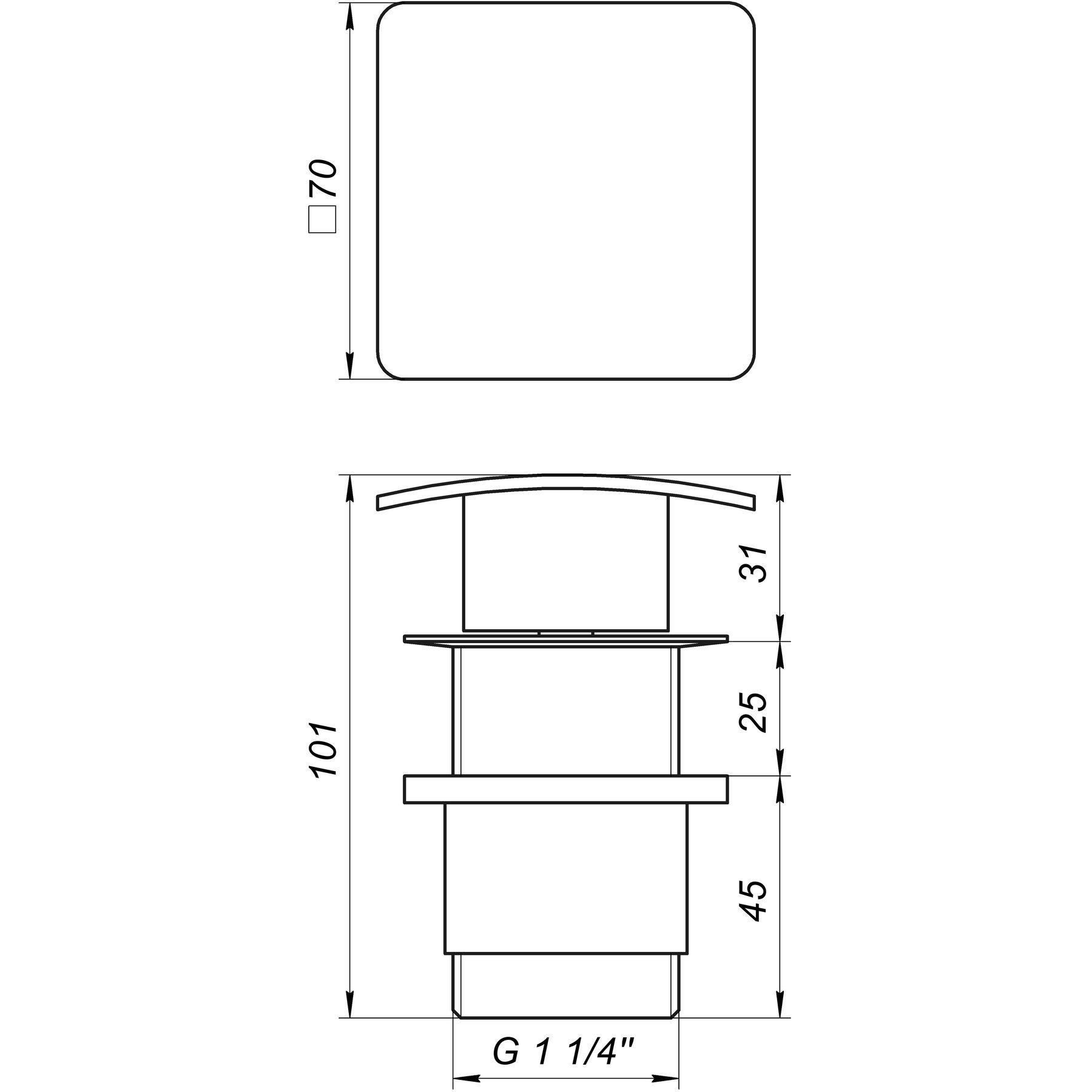 Донный клапан HG-043B- Click-clack квадро латунь с переливом (000020801) - фото 5 Донный клапан HG-043B- Click-clack квадро латунь с переливом (000020801) - фото 5