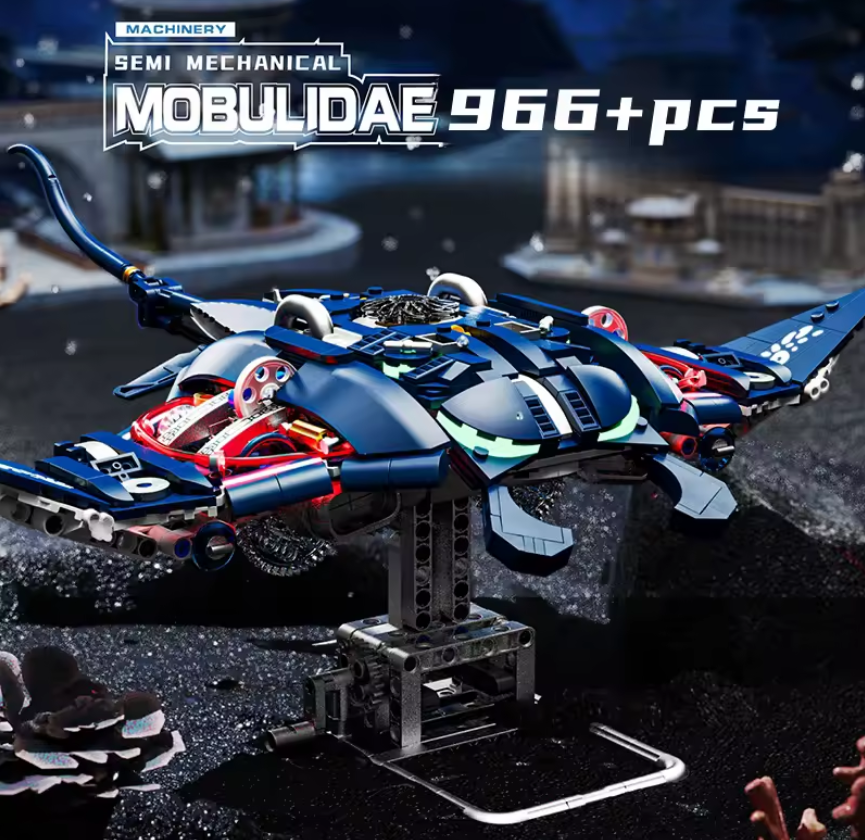 Конструктор механический двухсторонний MJI рыба Скат Devilfish 966 деталей - фото 7 Конструктор механический двухсторонний MJI рыба Скат Devilfish 966 деталей - фото 7