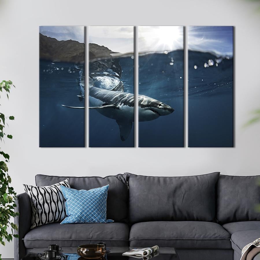 Модульная картина на холсте Полиптих Морская хищница акула 209x133 см (151-41)