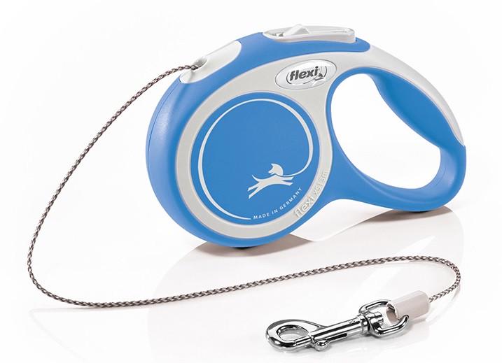Поводок-рулетка Flexi New Comfort XS Cord 3 м шнур до 8 кг. Синий (1684042074)