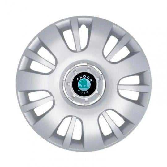 Ковпаки автомобільні SKS 407 R16 з логотипом Skoda 4 шт. Сріблястий Ковпаки автомобільні SKS 407 R16 з логотипом Skoda 4 шт. Сріблястий