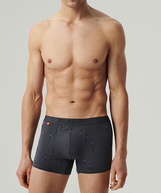 Комплект трусов-боксеров мужских Atlantic 3MH-210 с нашивной резинкой хлопок 3 шт. M Черный/Графитовый/Деним (2596973293) - фото 2 Комплект трусов-боксеров мужских Atlantic 3MH-210 с нашивной резинкой хлопок 3 шт. M Черный/Графитовый/Деним (2596973293) - фото 2
