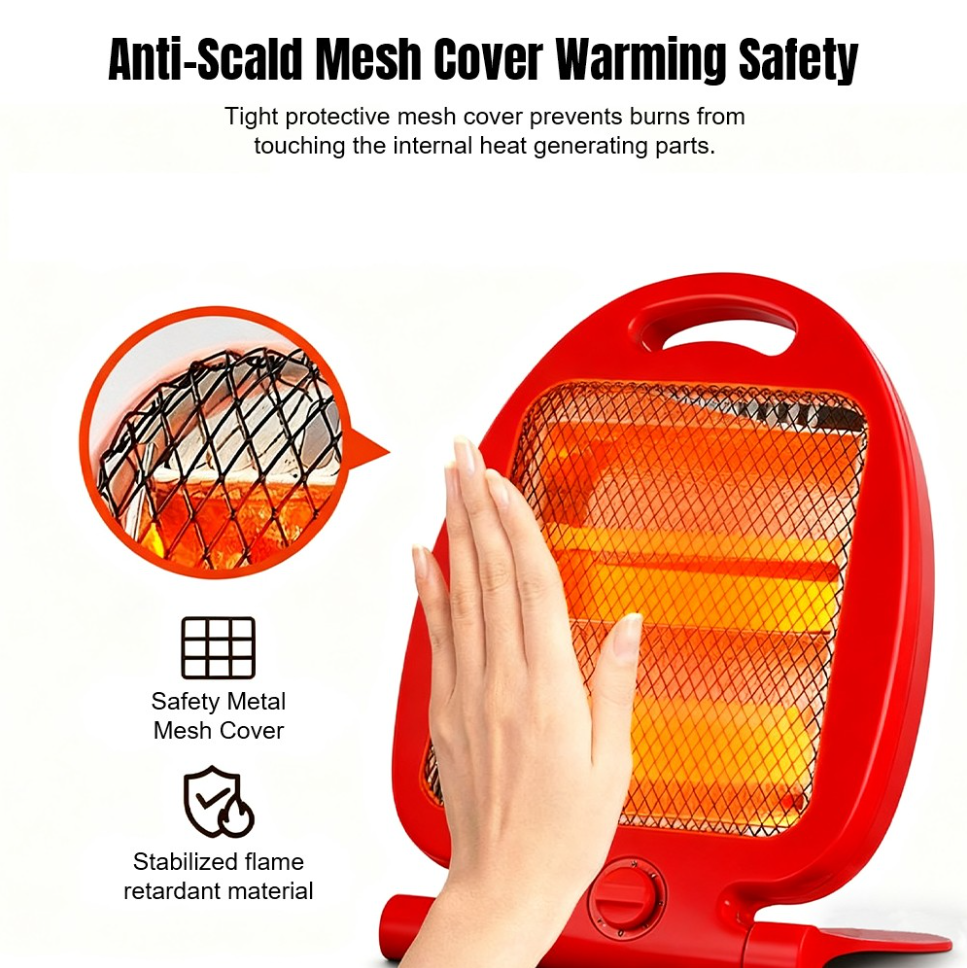 Электрический напольный обогреватель GR90D кварцевый 2 режима Красный (30653010) - фото 5