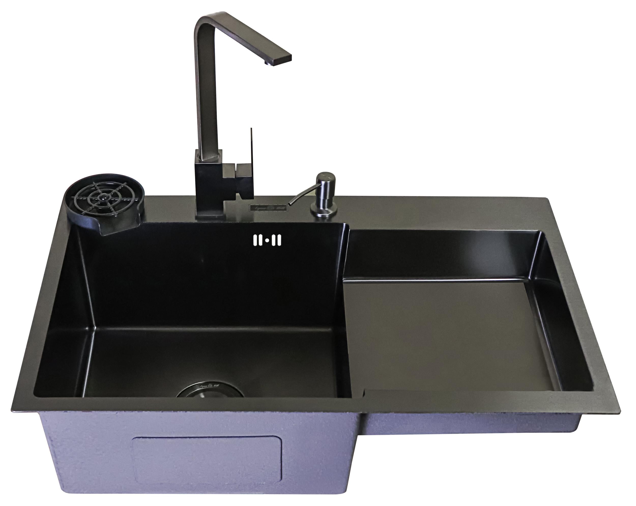 Мийка кухонна AQUAMILL 7848 з нержавіючої сталі з PVD покриттям Чорний (14875573)