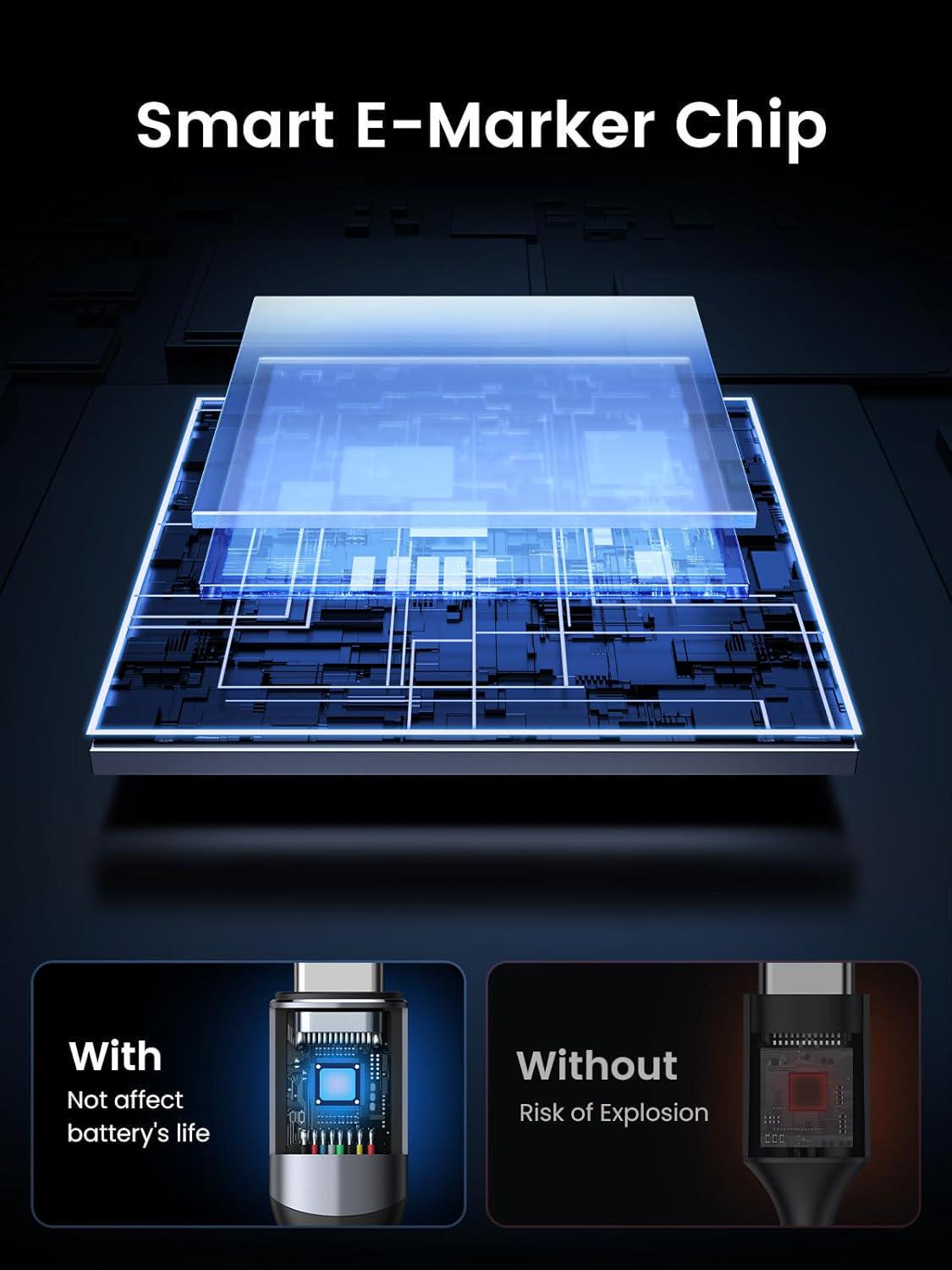 Кабель USB-C Ugreen 240W 3.1 1 м Чорний (80150) - фото 7 Кабель USB-C Ugreen 240W 3.1 1 м Чорний (80150) - фото 7