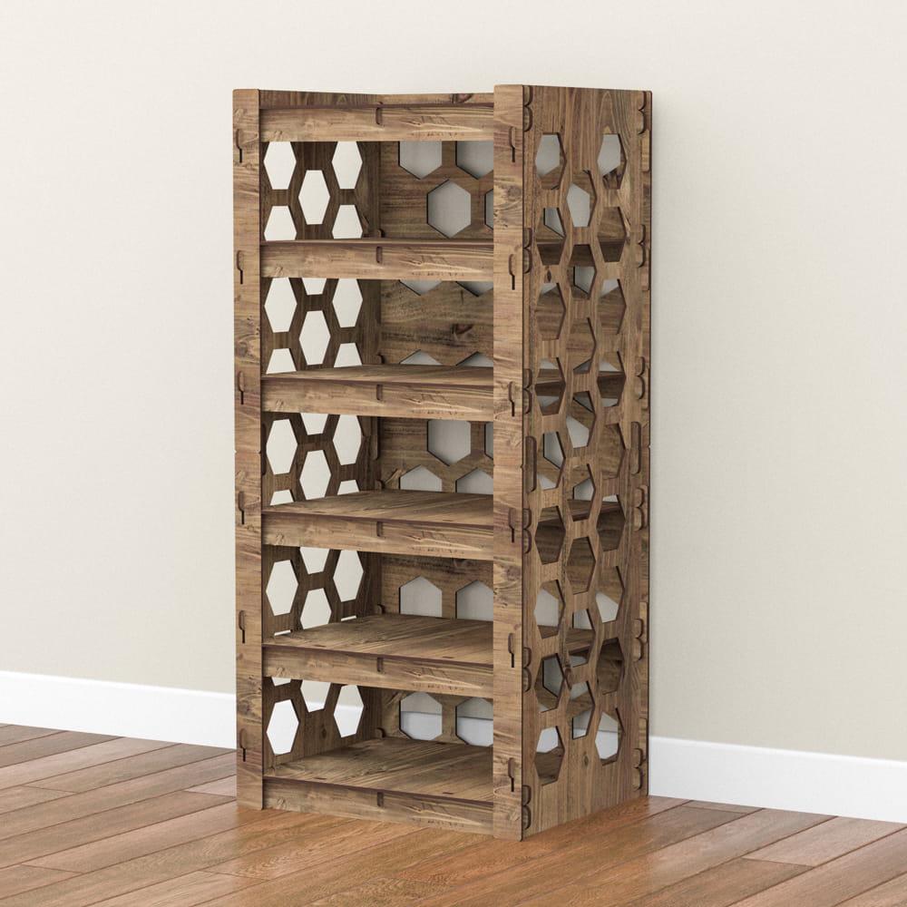 Комод для прихожей деревянный Hexagonica Honeycomb на 5 ящиков серые корзины 900х413х345 мм (111211) - фото 5 Комод для прихожей деревянный Hexagonica Honeycomb на 5 ящиков серые корзины 900х413х345 мм (111211) - фото 5