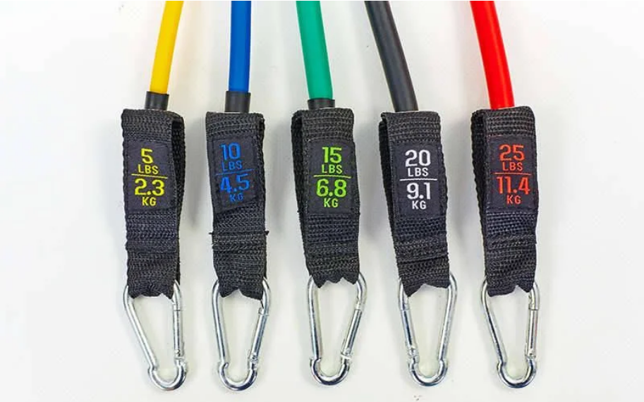 Набор Power Bands трубчатых фитнесс эспандеров для тренировок дома 5 жгутов 5-13 кг - фото 5