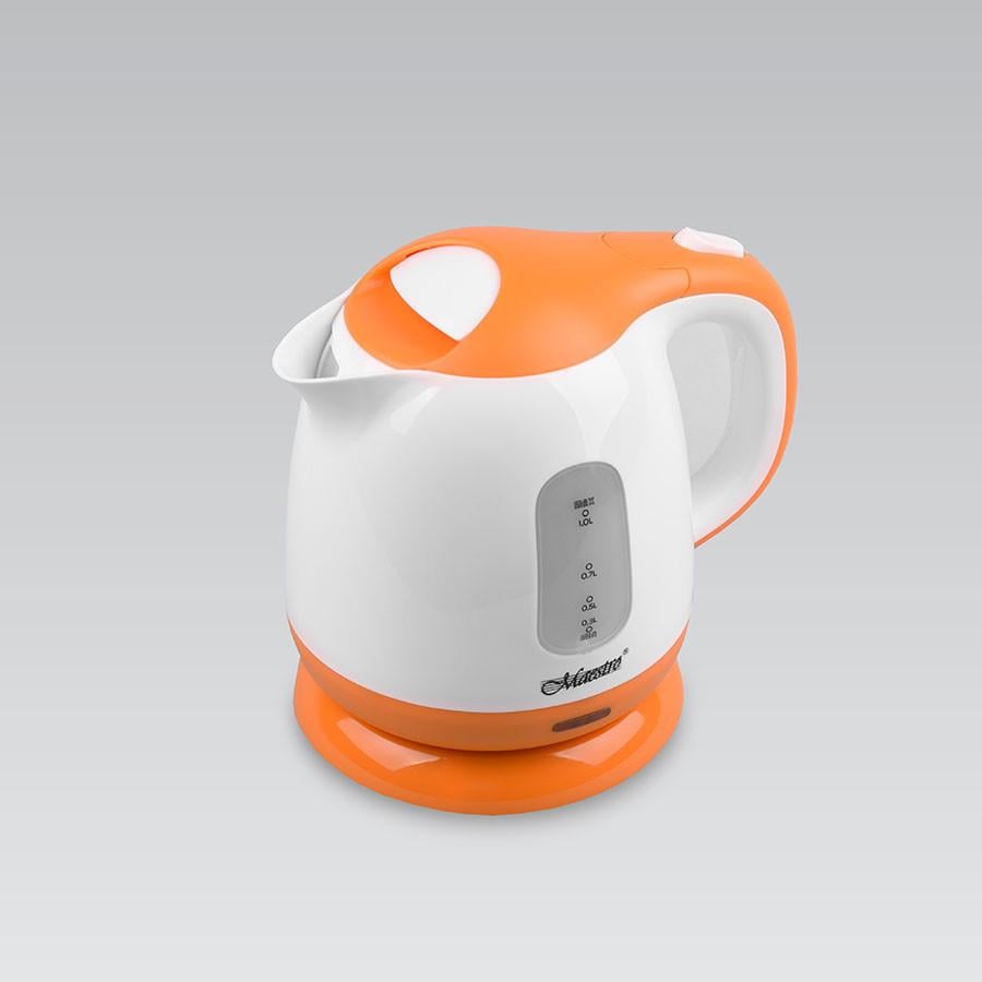 Електрочайник Maestro MR-012 900 Вт 1 л Білий/Помаранчевий (21-53-59869-02)