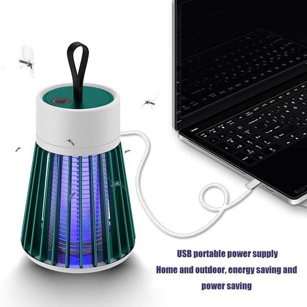 Ловушка-лампа от насекомых Mosquito killing Lamp BG-002 аккумуляторная с LED подсветкой и USB-зарядкой Зеленый - фото 3