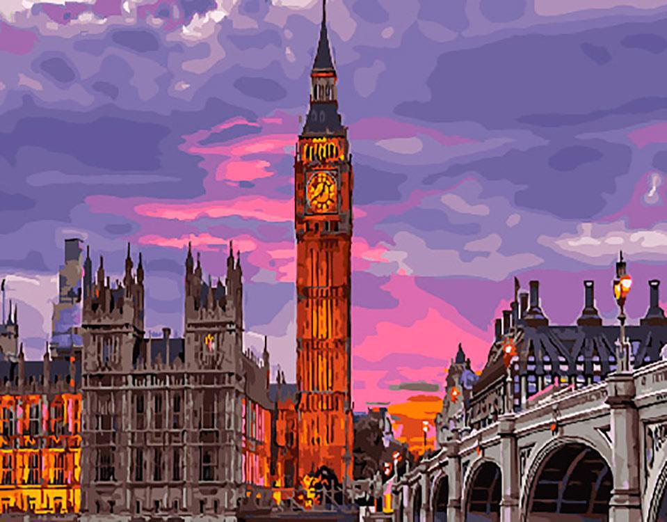 Картина по номерам Brushme Лондон на закате 40х50 см (skl-GX29764) Картина по номерам Brushme Лондон на закате 40х50 см (skl-GX29764)