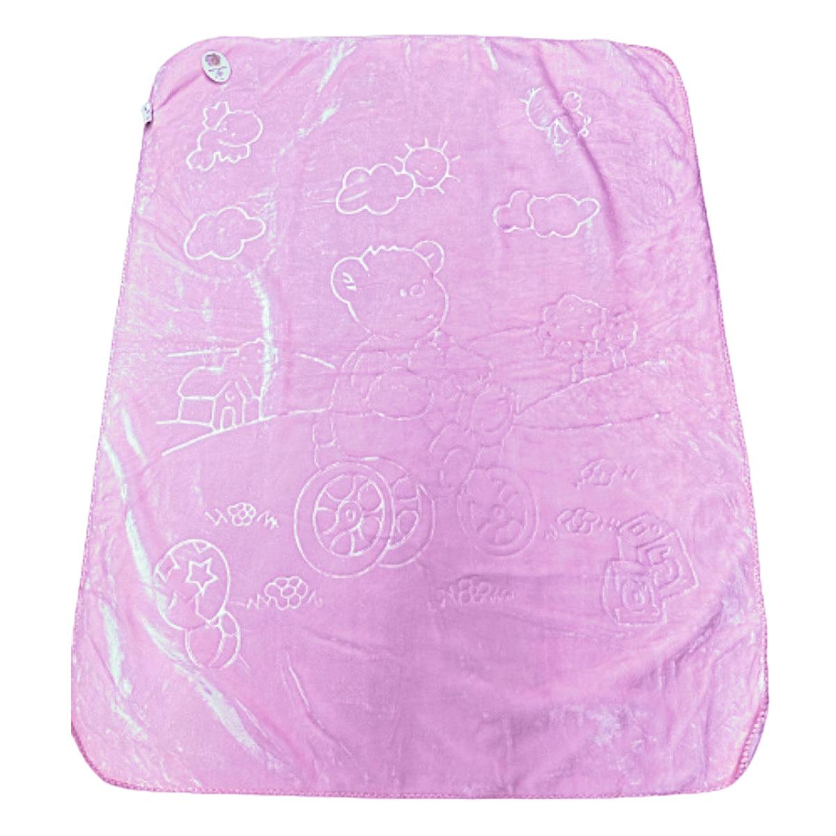 Плед дитячий велюровий Colorful Home Ведмедик 105х135 см Світло-рожевий (36968)
