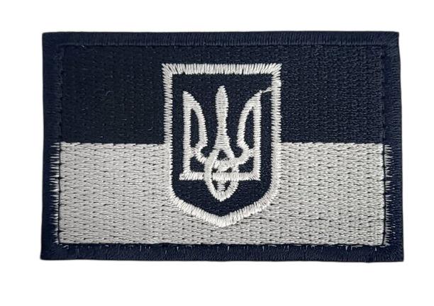 Шеврон Флаг с гербом 5х8 см Черно-серый (3597588)
