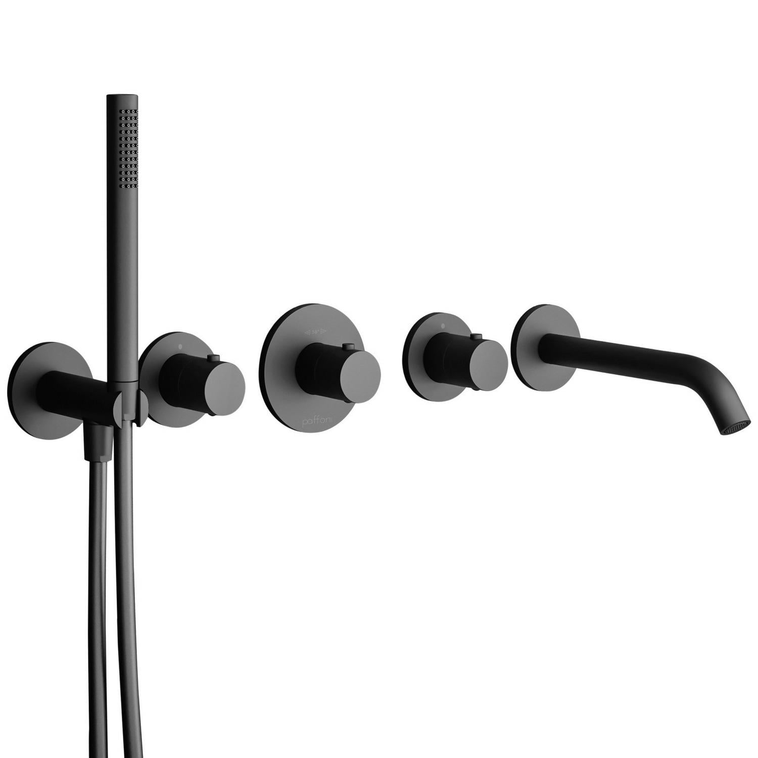 Зовнішня частина змішувача без прихованої частини Paffoni MDE001NO з термостатом Чорний (216392)