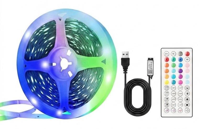 Светодиодная лента Liwqolx 5 м RGB для подсветки телевизора 65–75" USB 5 м Светодиодная лента Liwqolx 5 м RGB для подсветки телевизора 65–75" USB 5 м