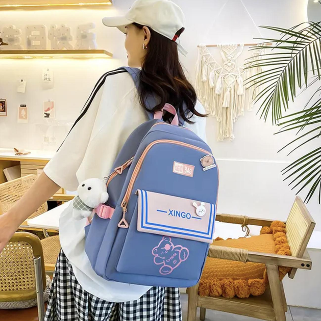 Школьный рюкзак для девочки XGO BAG 4в1 рюкзак/шоппер/пенал/сумочка Голубой - фото 4 Школьный рюкзак для девочки XGO BAG 4в1 рюкзак/шоппер/пенал/сумочка Голубой - фото 4