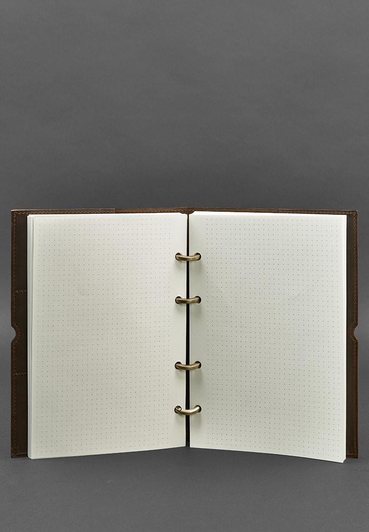 Блокнот шкіряний А5 на кільцях Софт-бук 9.0 в м'якій обкладинці Коричневий (A-026828) - фото 6