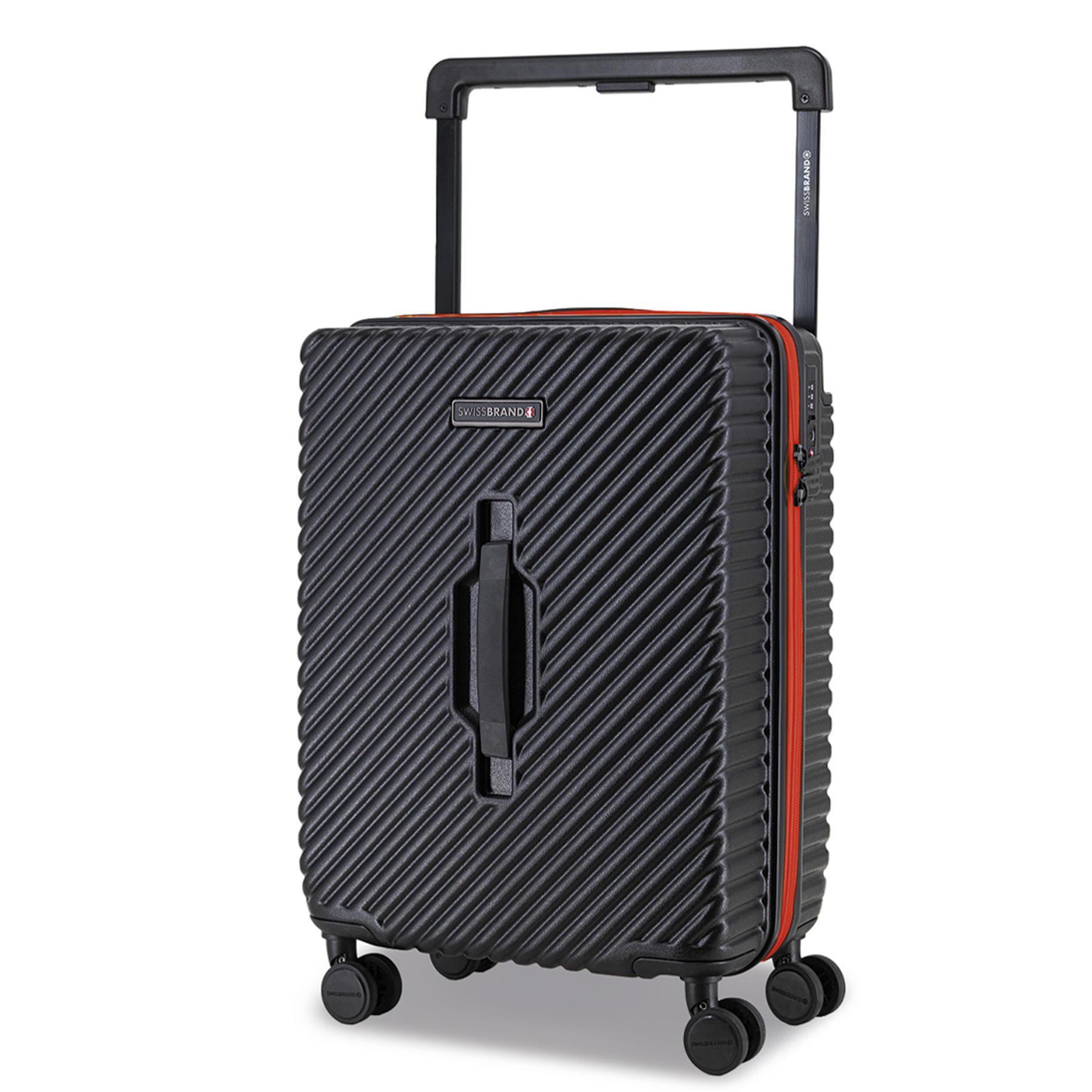 Чемодан маленький под ручную кладь Swissbrand Nara ABS-Plastic S Black/Red (SWB_LHNAA010S)